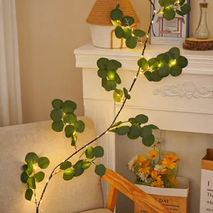 LED Guirnalda de Vid de Olivo Eucalipto Artificial Guirnalda de Verdor Luz de Hada Cálida Para Navidad Hogar Habitación Decoración de Fiesta