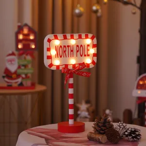 Kerst Noordpool LED licht aanwijzer bord decoratie tafellamp feestelijke sfeer rekwisiet
