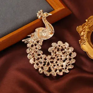 Vintage crystal peacock brooch luxury phoenix pin sweater clothing coat accessory
