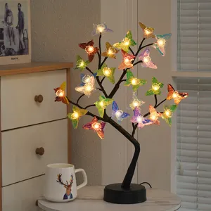 LED Schmetterling Baum Licht Tisch Nachtlicht dekorative Feenlampe für Schlafzimmer Geschenk