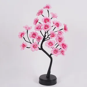 LED kersenbloesem boom lamp bureaulamp nachtlampje roze bloemen decoratieve verlichting