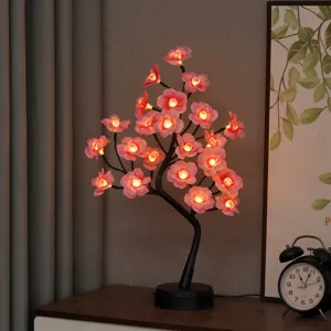 LED Pruimenbloesem Boomlamp Simulatie Florale Nachtlampje Batterij USB Dual Use Tafellamp Voor Kerst Bruiloft Kamer Decor