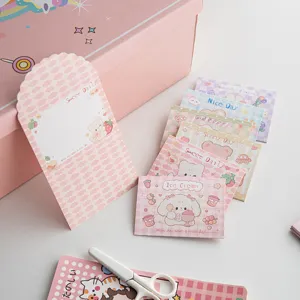 Bonito juego de tarjetas de felicitación de dibujos animados con tarjetas y sobres.