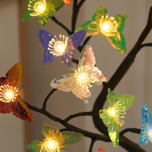 Bunte Schmetterling LED Zweig Lampe, ideal für Zimmerdekoration, Feiertage und Nachtbeleuchtung.