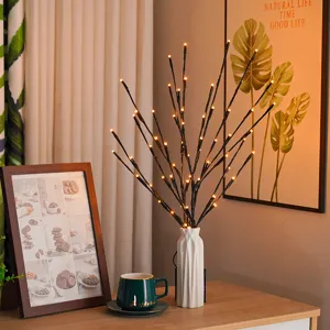 LED branch tree light string, decorative warm night light for cozy room decor details.
