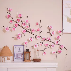 LED Kirschblüte Zweig Lichterkette für Innendekoration, biegbare Blumen Lichter.