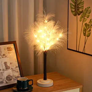 LED Federbaum Nachtlicht für Schlafzimmer romantische Atmosphäre Tischdeko gemütliches Zuhause.