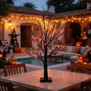 Halloween LED Zweig Baum Licht mit orange Lichtern für Party und Heimdekoration geeignet.