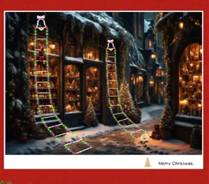 Luces de escalera de Navidad LED Papá Noel escalada cadena impermeable decoración exterior