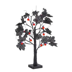 Halloween LED schwarzer Baum mit leuchtenden Kürbis-Ornamenten für Partydekoration