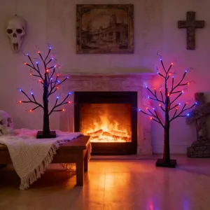 Luce per Albero di Betulla LED Lampada da Tavolo Artificiale USB Alimentato a Batteria Festa di Vacanza Illuminazione Decorativa