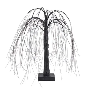 Schwarze LED Weidenbaum Leuchte, leuchtende Zweig Nachtlampe fuer Schlafzimmer, Weihnachtsdeko.