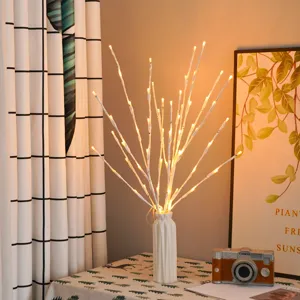 LED simulated tree branch light string home decor Nordic style night lamp with white vase