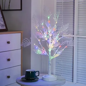 Lampada albero di betulla LED decorativa luce notturna camera festa decorazione