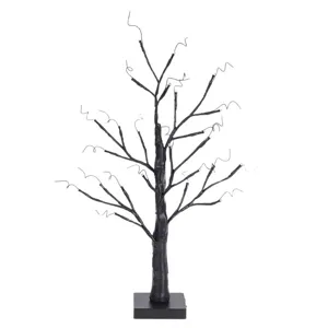 Albero luminoso LED nero artificiale decorazione da tavolo USB e batteria luce LED
