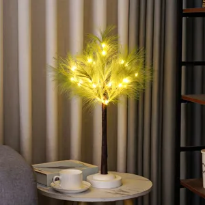 LED Feder Tannenbaum Nachtlicht gemütliche Tischlampe romantische Schlafzimmer Deko Beleuchtung
