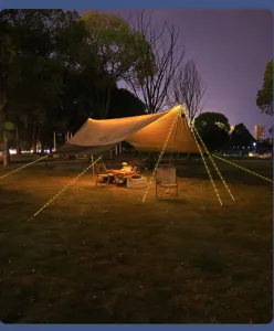 Luz de cuerda de viento luminosa impermeable para acampar al aire libre tira de advertencia de tienda