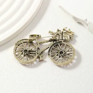 Vintage Fahrrad Brosche Pin für Damen, kreative Kristall Fahrrad Revers Abzeichen Accessoires.