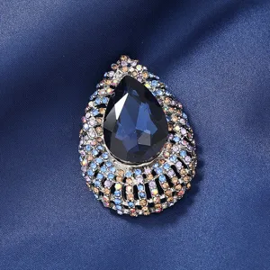 Retro Vintage Legering Strass Kristal Waterdruppel Brosje Voor Vrouwen Engelen Traan Waterdruppel Speld Voor Jas Sieraden