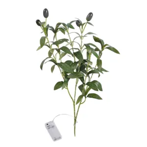 Artificial olive branch with string lights, perfect for home wedding and hotel decoration.