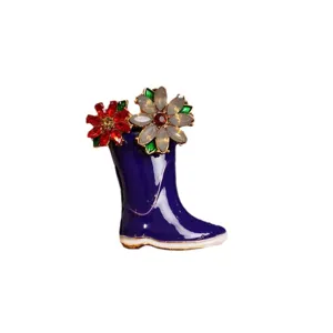 Französischer Stil Blumen Gummistiefel Brosche retro elegante Anstecknadel Kleidung Accessoires
