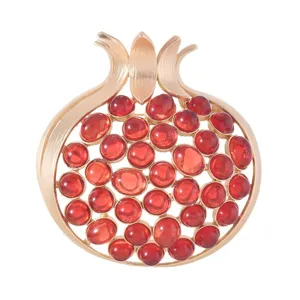 Retro matte gold pomegranate brooch pin pendant women fashion jewelry accessory gift