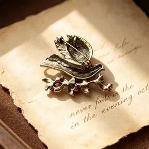 Vintage luxury peace dove brooch for women, elegant rhinestone animal coat pin accessory.