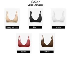 Women minimalist triangle bralette adjustable straps wireless comfortable everyday bra