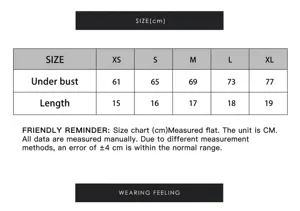 Detailed size chart for women's sexy V-neck bralette, check measurements before buying.
