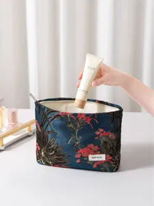 Vintage Floral Jacquard Elegant Τσάντα Μακιγιάζ Μεγάλης Χωρητικότητας για Ταξίδια Bag