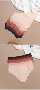 Women ice silk seamless panties breathable low waist stretch underwear multi colors pack.