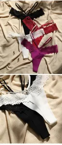 Donna sexy pizzo perizoma vita bassa traspirante sottile cinturino mutandine dettaglio