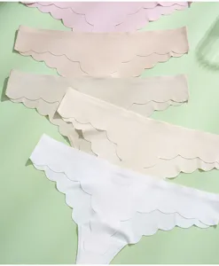 Tanga perizoma donna senza cuciture in seta di ghiaccio, slip traspirante con bordo.