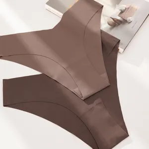 Seamless ice silk women's briefs low waist breathable comfort underwear main photo view