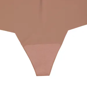 Seamless yoga thong for women, plus size high waist breathable cotton crotch underwear.