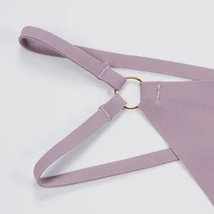 Solid color purple women thong double strap metal ring underwear sexy intimate apparel summer beach