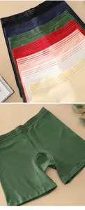 Detailed view of women's seamless breathable safety shorts, cotton blend with waistband detail.