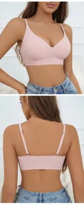 Seamless wireless push-up bra for women, comfortable breathable daily thin underwear.