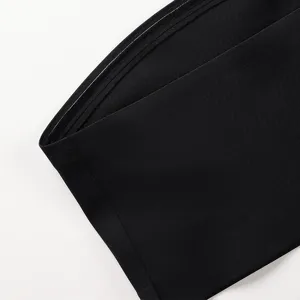 Black strapless seamless bandeau bra wireless invisible lightweight tube top for women.