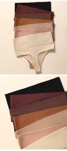 Tanga da donna vita alta senza cuciture comodo traspirante slip tinta unita sexy.