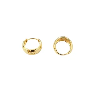 Chic minimalist stainless steel gold hoop earrings for women daily wear fashion jewelry style