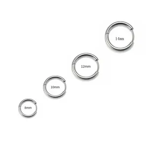 Boucles d'oreilles créoles en acier inoxydable pour hommes et femmes, bijoux minimalistes.