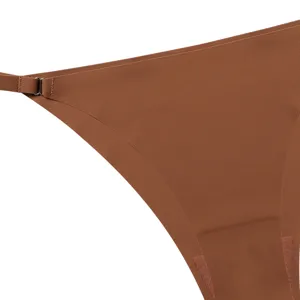 Sexy women seamless bikini panties low waist underwear with adjustable strap and ring