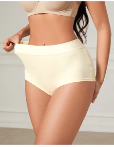 Comfortable plus size seamless high waist boxer briefs underwear for women breathable fit detail