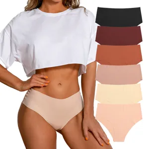 Dames Naadloze I Zijde Slips Sneldrogend Ademend Effen Kleur Middelhoge Taille Ondergoed Comfortabel Katoenen Kruis