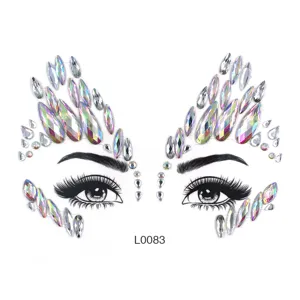 Gesicht Strass Aufkleber funkelnde Kristall Augen Edelsteine DIY Festival Make-up Körper