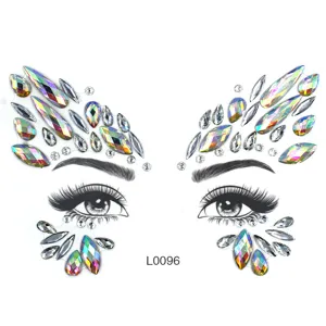 Exquisite Strass-Gesichtsaufkleber für Festival-Make-up, glitzernde Kristall-Augen-Juwelen.