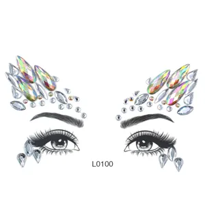 Gesicht Strass Aufkleber Festival Augen Kristall Edelsteine Make-up DIY Körper Dekoration
