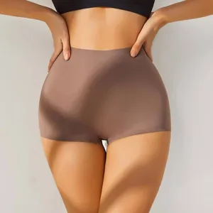 Women's High Waist Seamless Safety Shorts Breathable Ice Silk Anti Chafing Boxer Briefs Daily Underwear