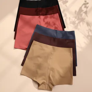 Women seamless safety shorts plus size ice silk anti-peeping breathable underwear